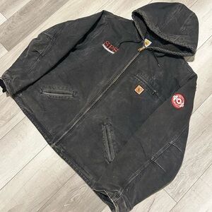 Black Carhartt Hooded Men's Jacket Size 2Xl Fits Like XL